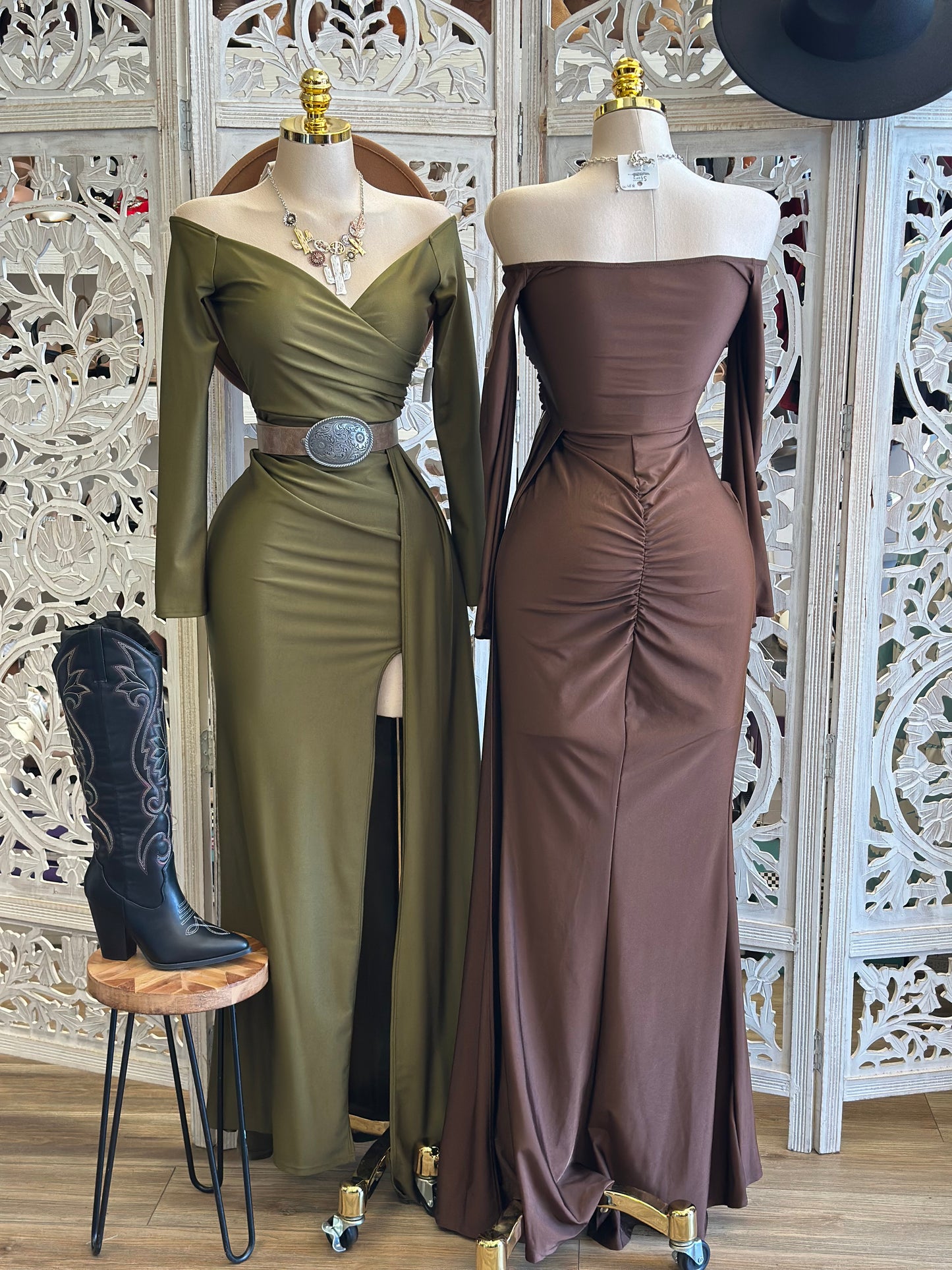 High Slit Wrapped Dress - Estira, Stretchy