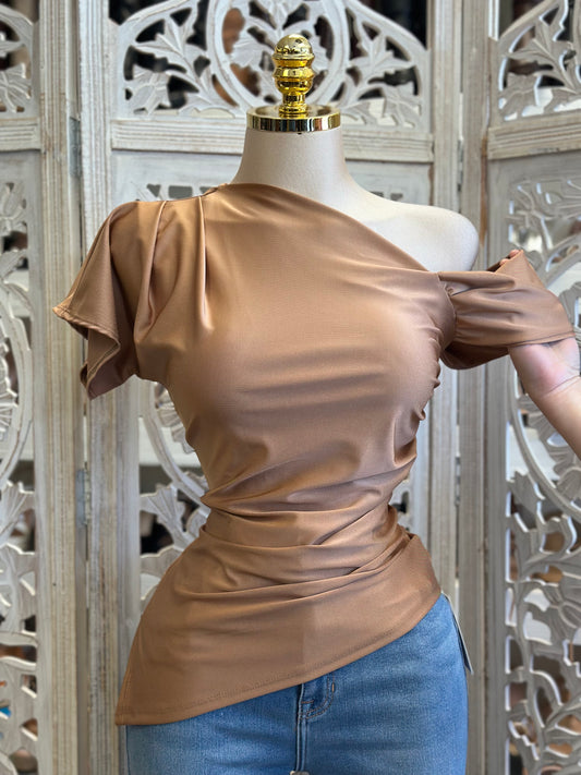 Auburn Asymmetrical Blouse - Estira, Stretchy