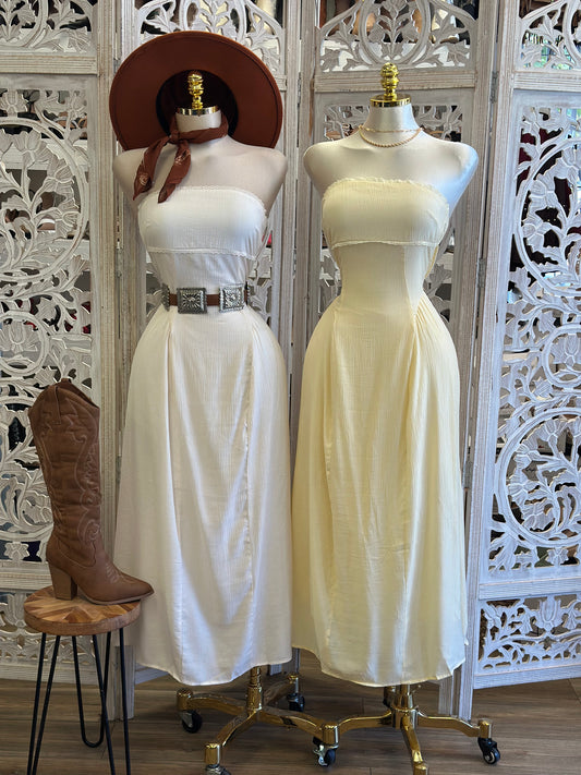 Strapless Lace Trim Dress- Estira, Stretchy