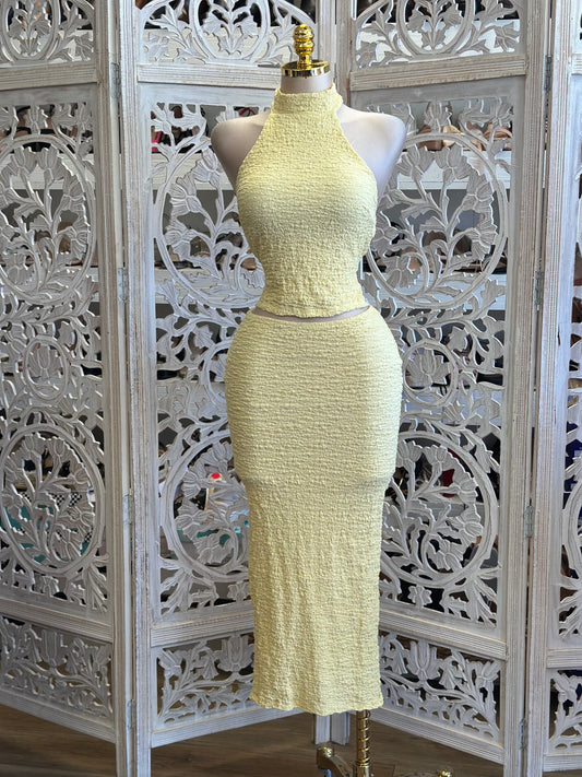 Open Back Scrunched Butter Set-Estira, Stretchy