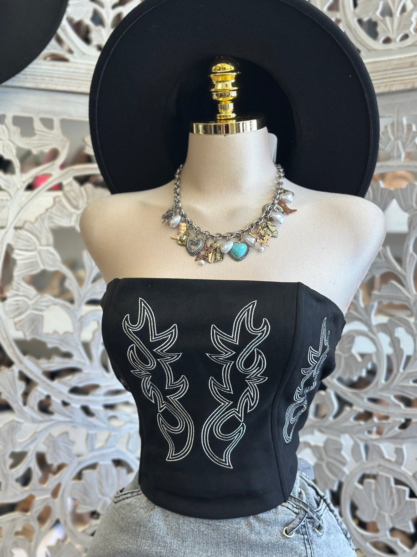 Strapless Western Top - Estira Poco, Slightly Stretchy