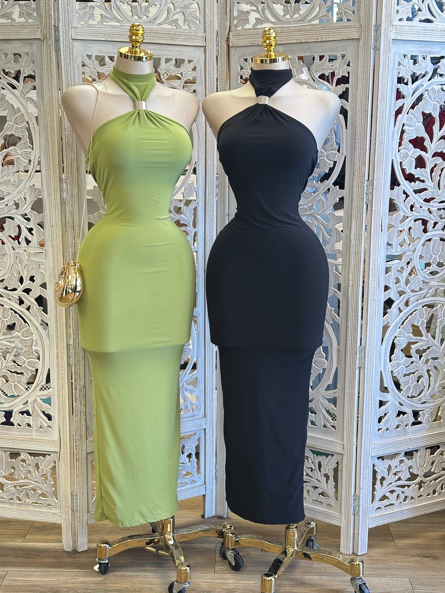 Cinched Midi Dress -Estira, Stretchy