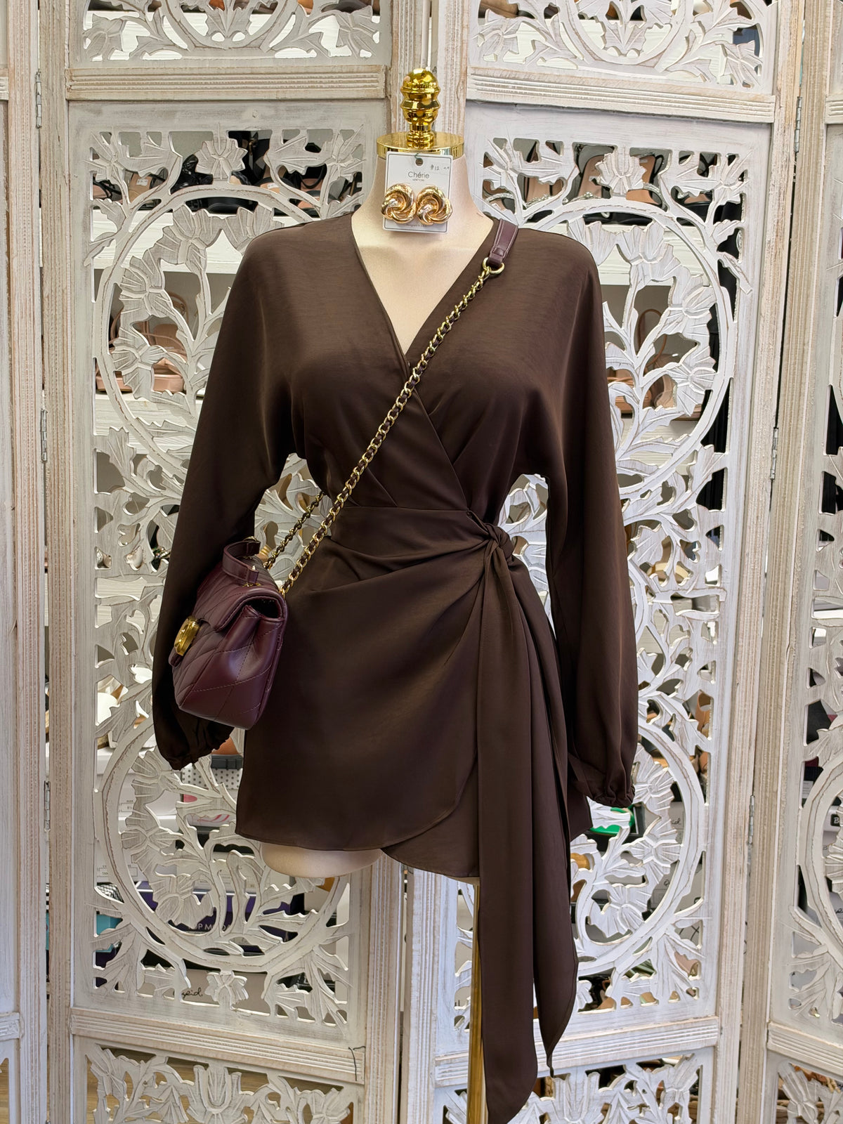 Laurent Wrap Dress  - Slightly Stretchy, Estira Poco