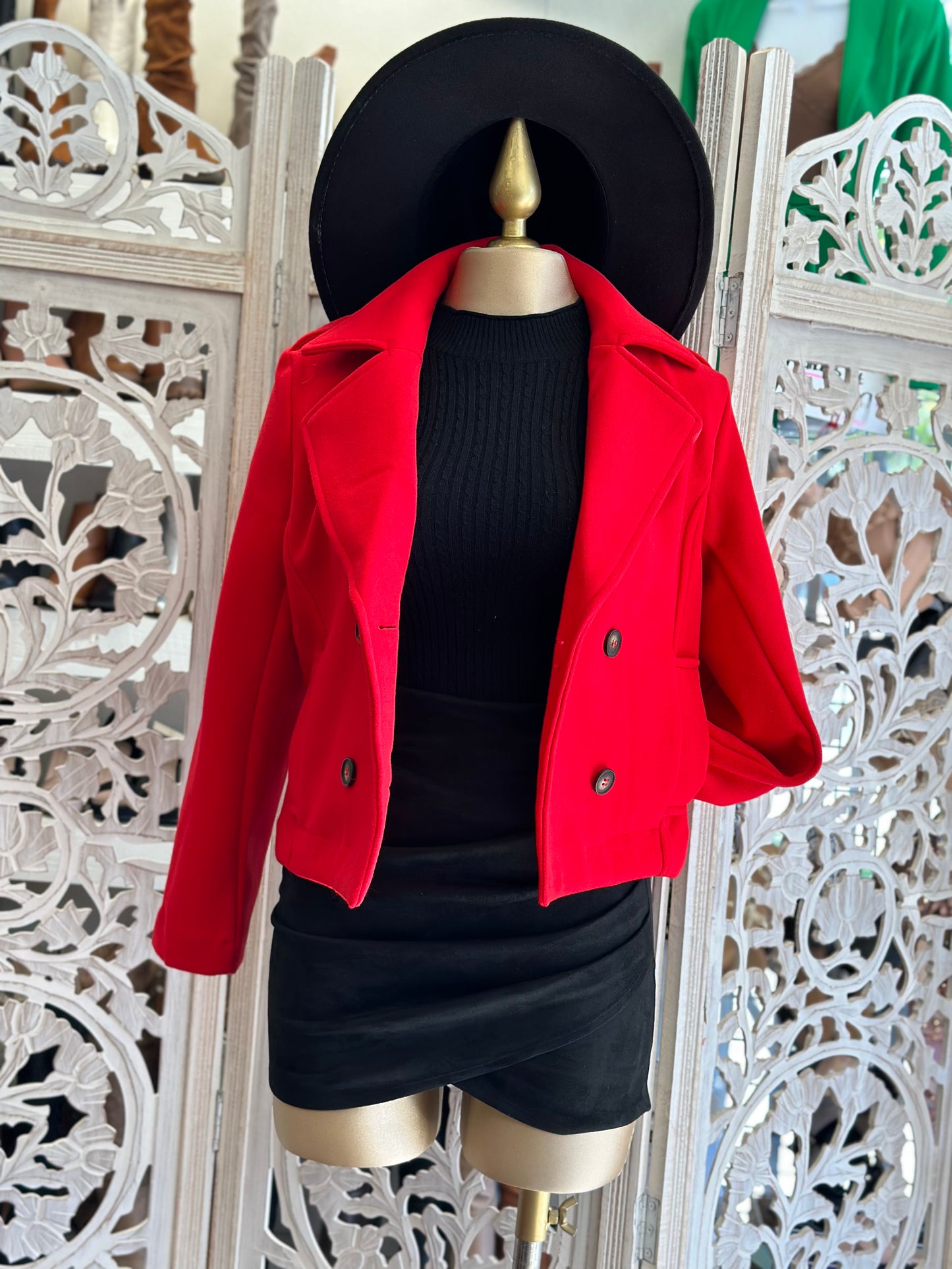 Red Cropped Coat