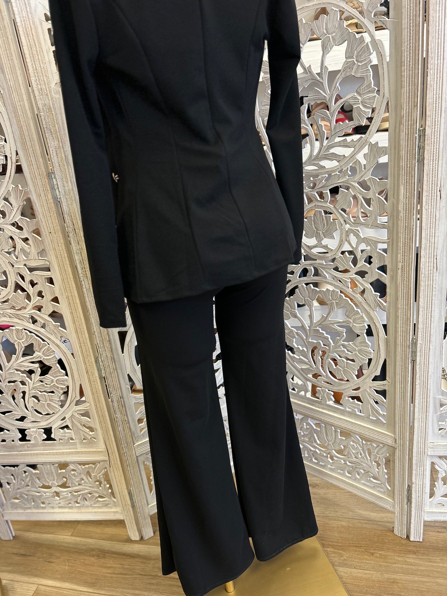 Gold Button Blazer and Pants Set- Slightly Stretchy