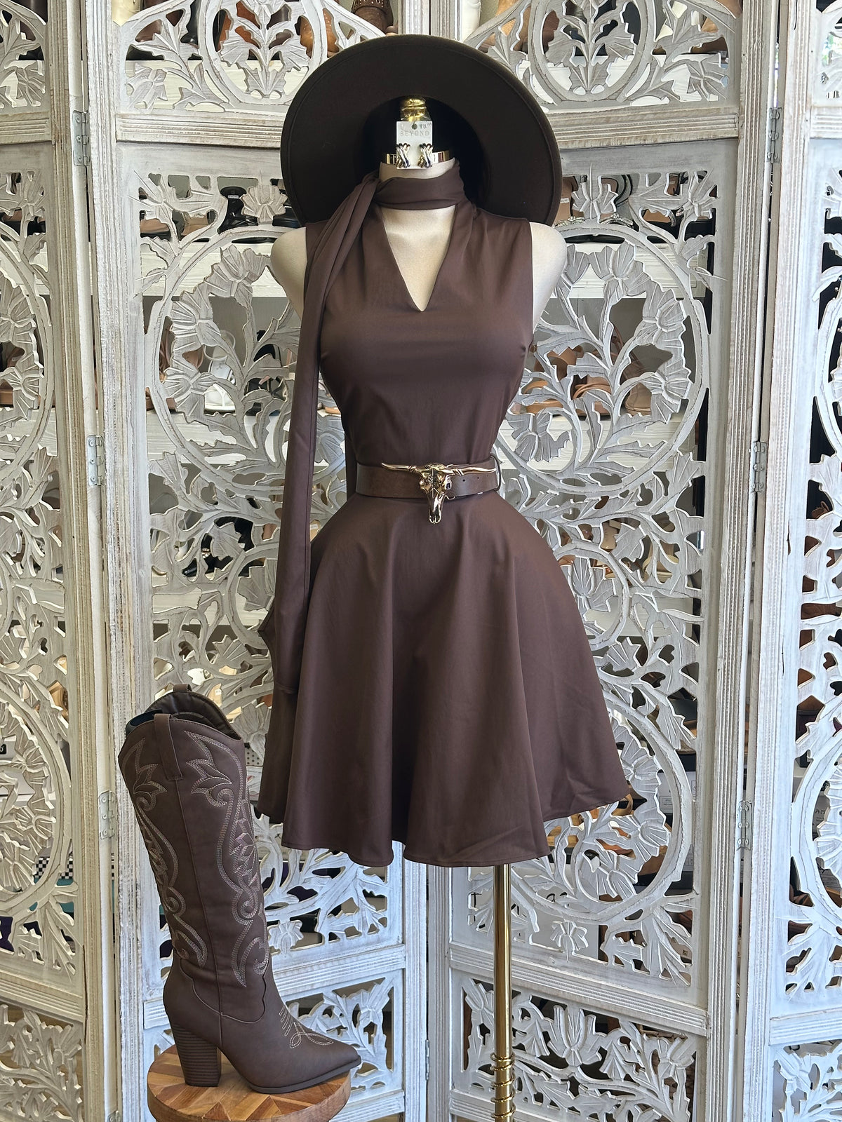 Pivot Scarf Mini Dress-Slightly Stretchy, Estira Poc