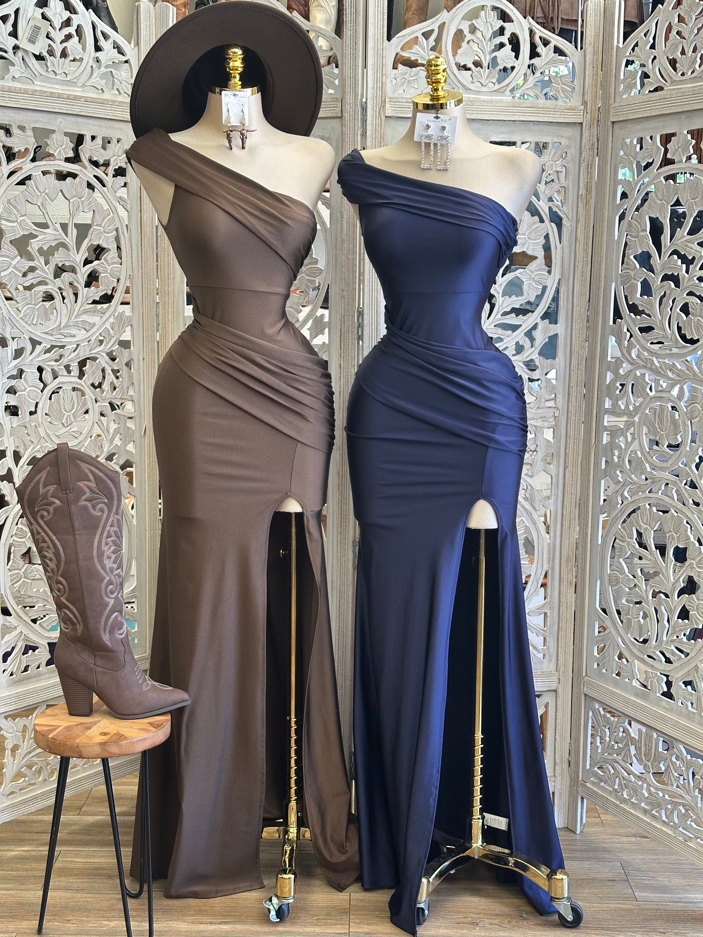 One Sleeve Evening Dress- Stretchy ,Estira