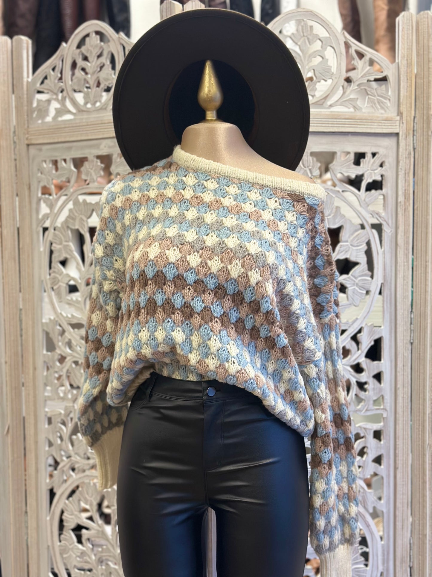 Multi Color Crochet Sweater