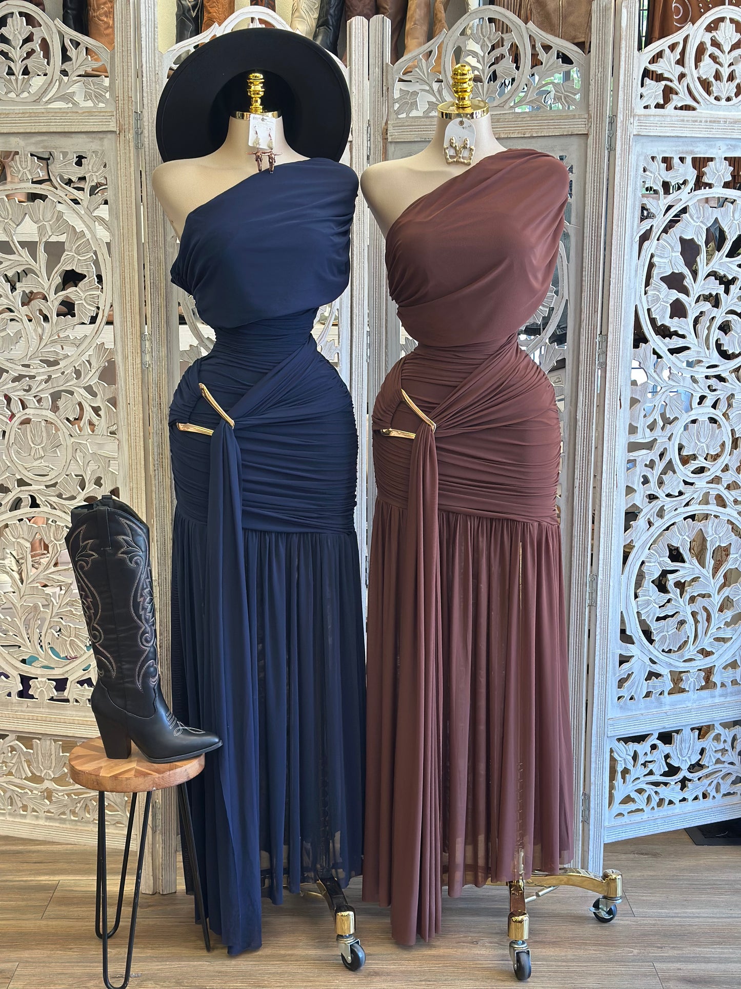 Austin After Dark Ruched Dress-Estira , Stretchy