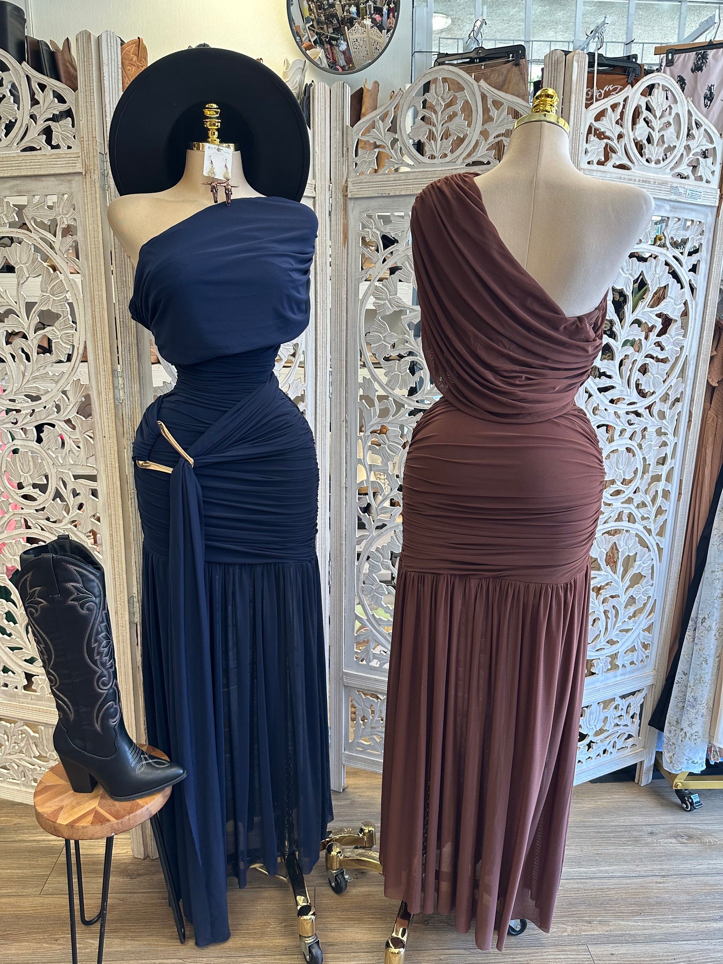 Austin After Dark Ruched Dress-Estira , Stretchy