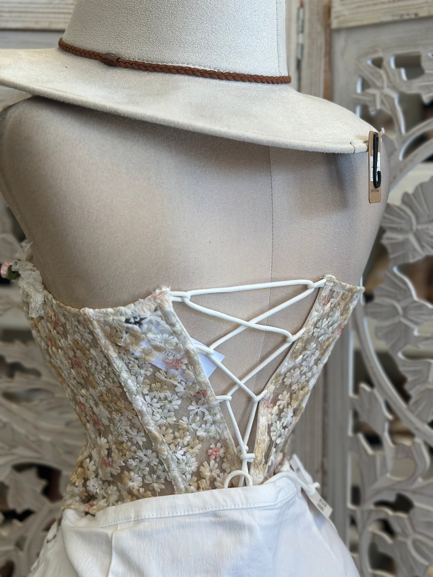 Floral Dream Corset Top- Estira, Stretchy
