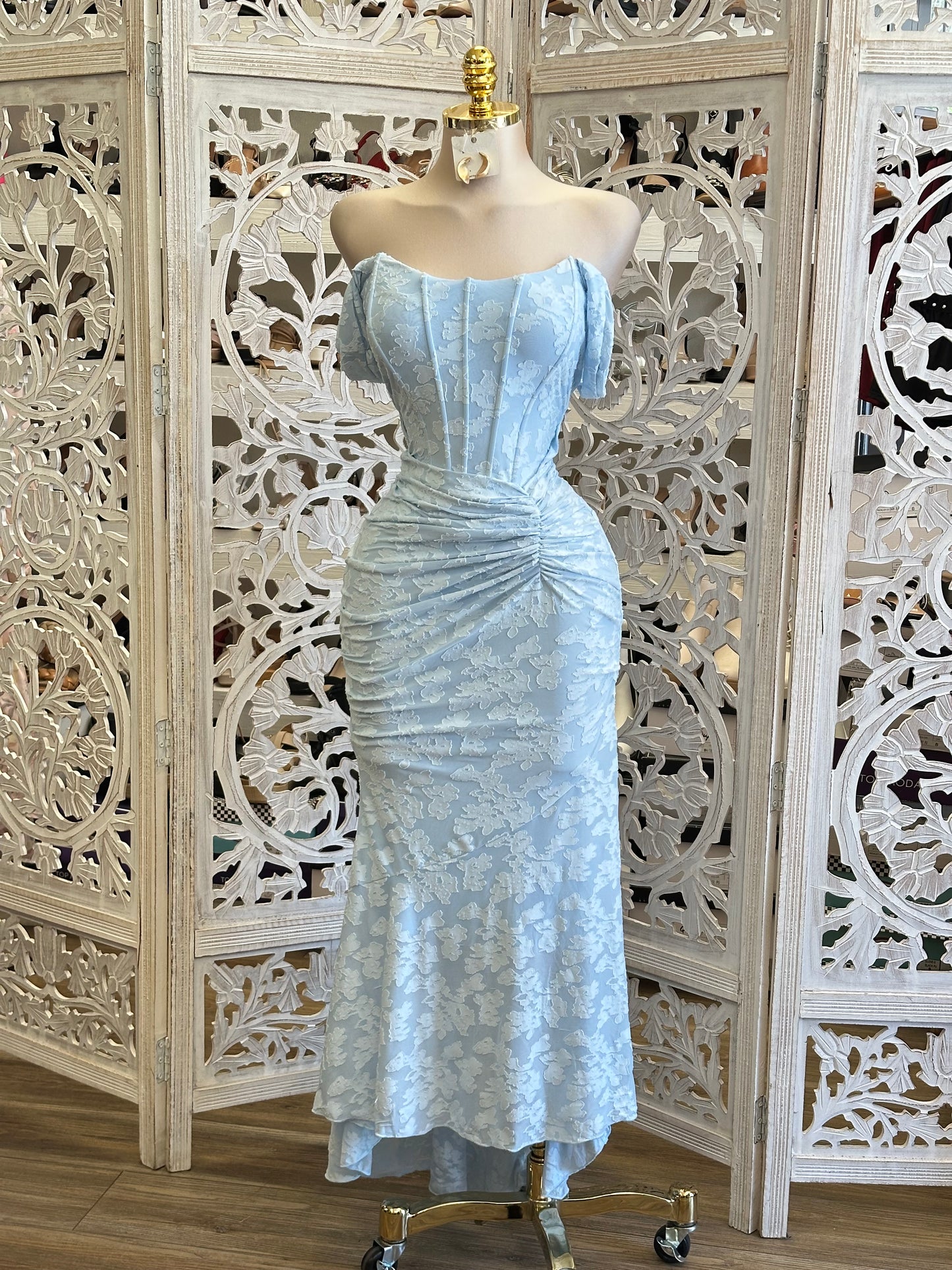 Corset Sky Blue Dress-Stretchy, Estira