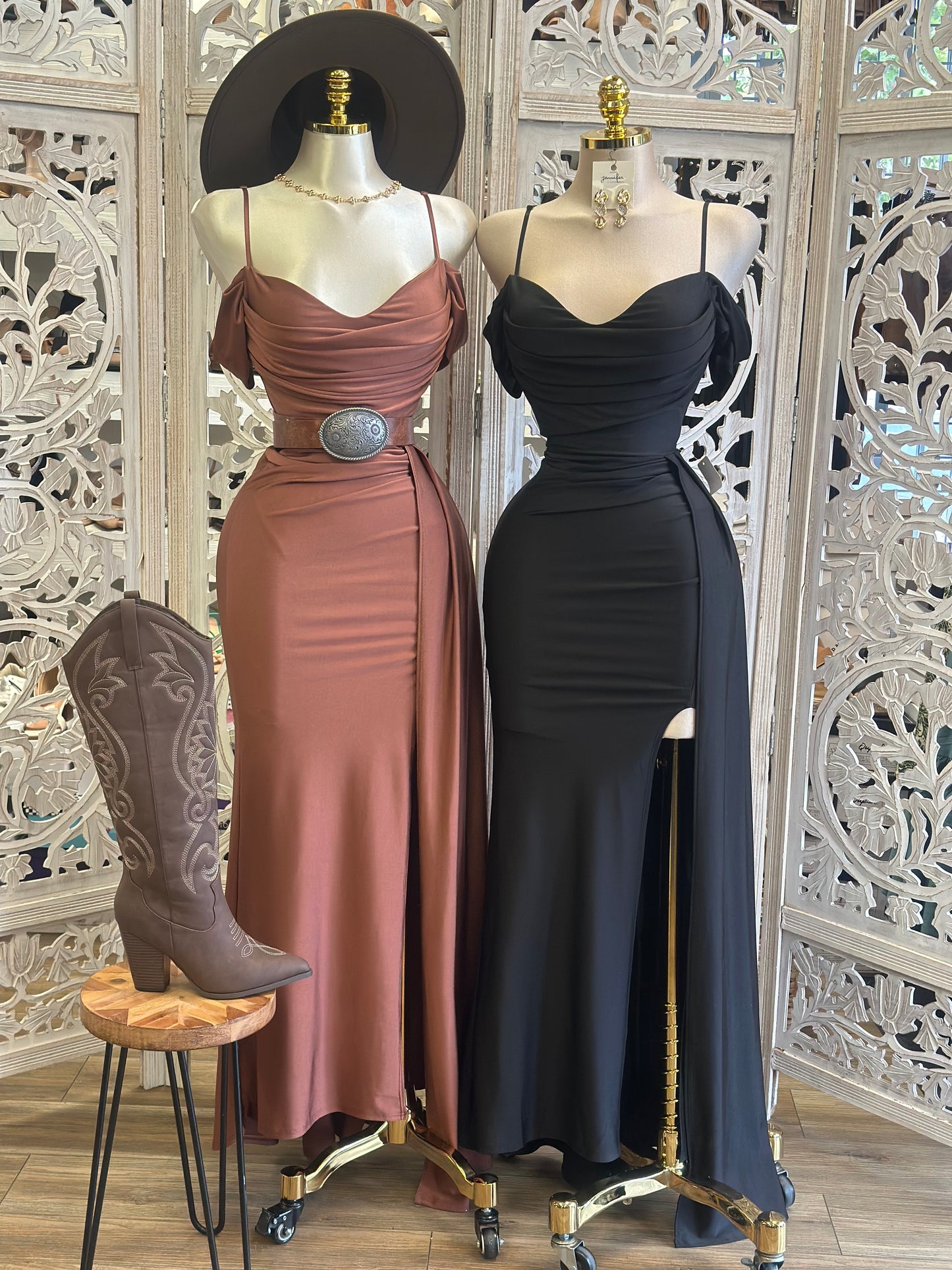 Sultry Silhouette Satin Dress -Stretchy,Estira