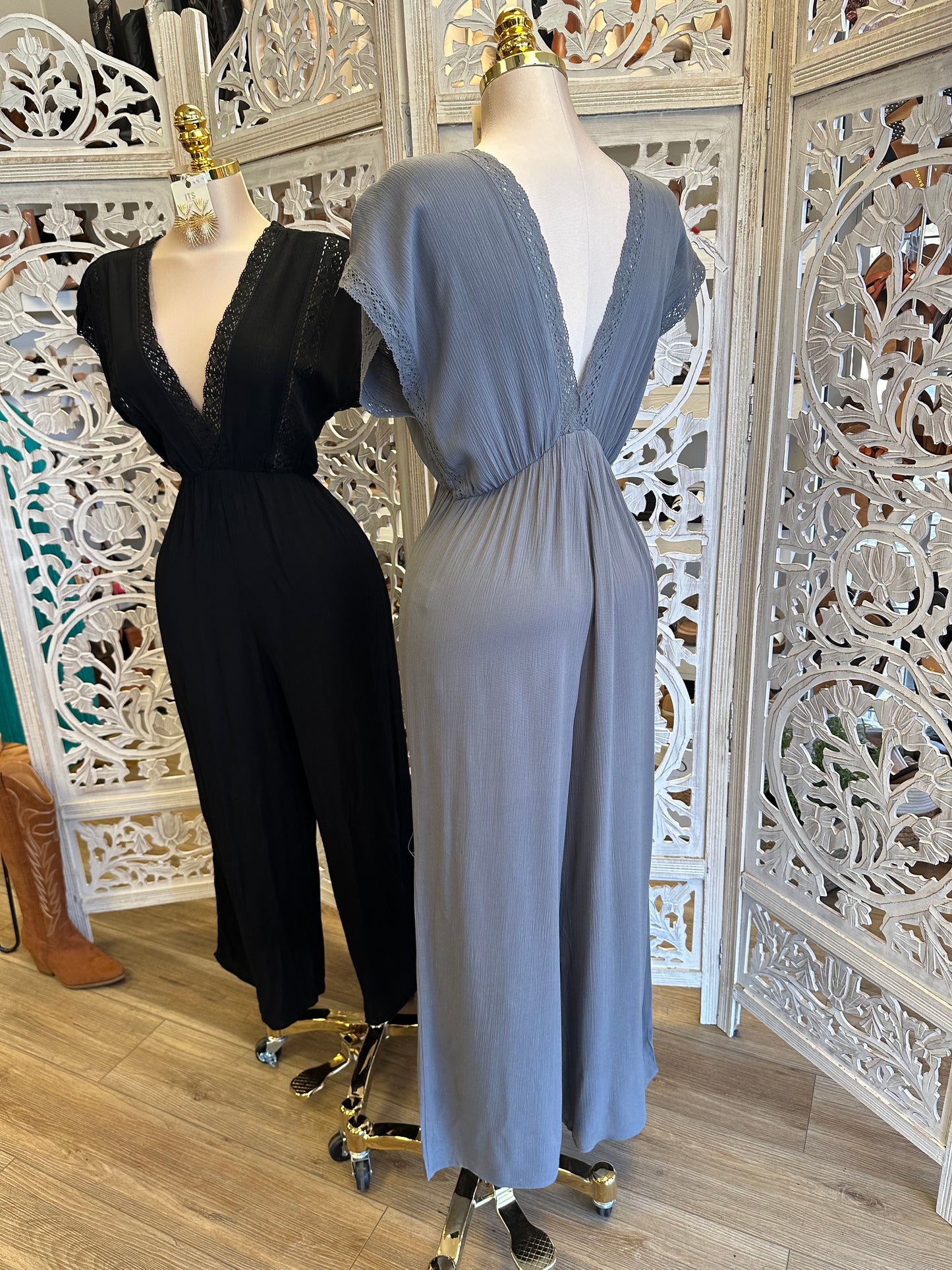 Lace Lined Jumpsuit - Estira, Stretchy