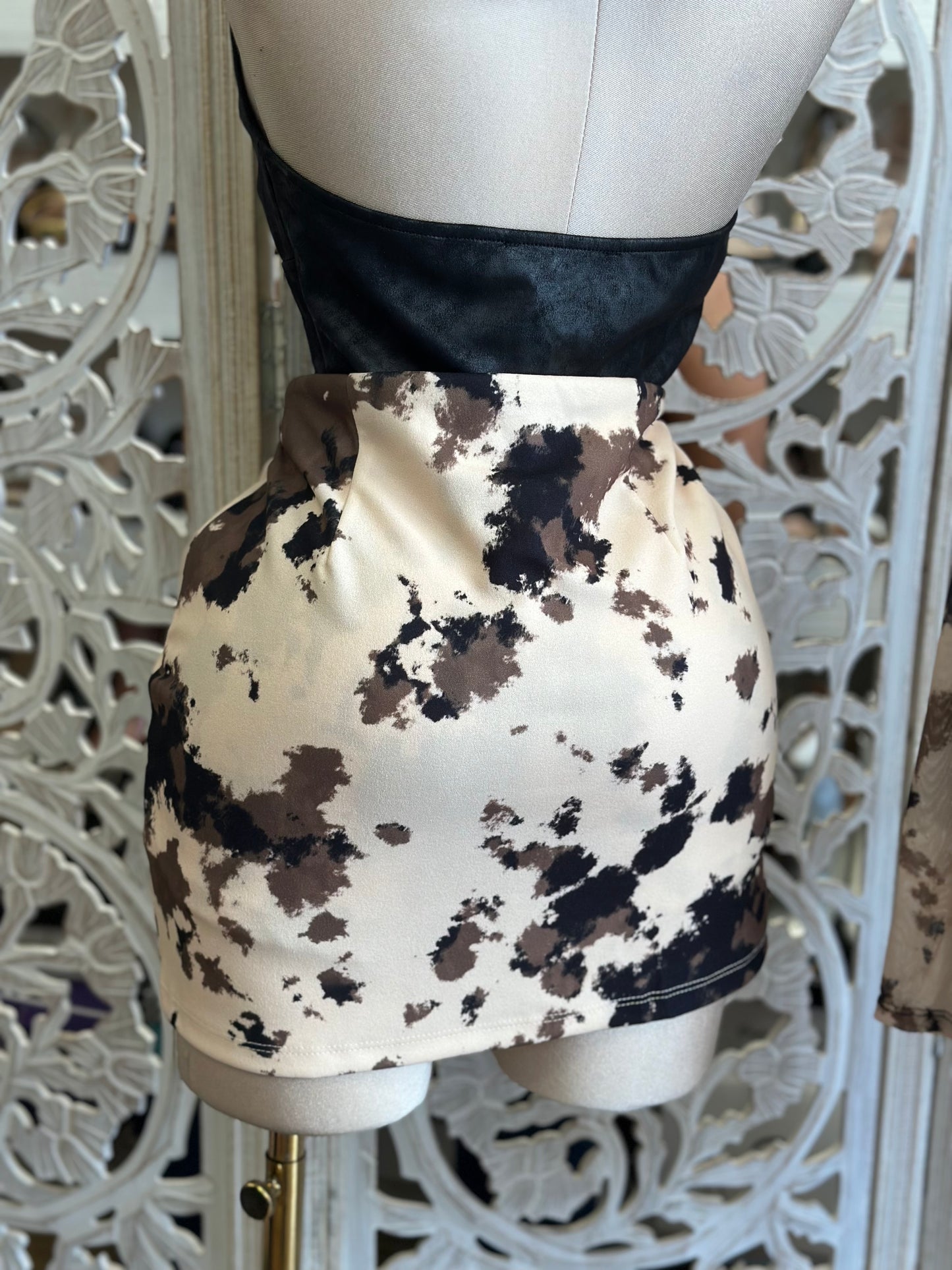 Faux Leather Black Studded Halter Top