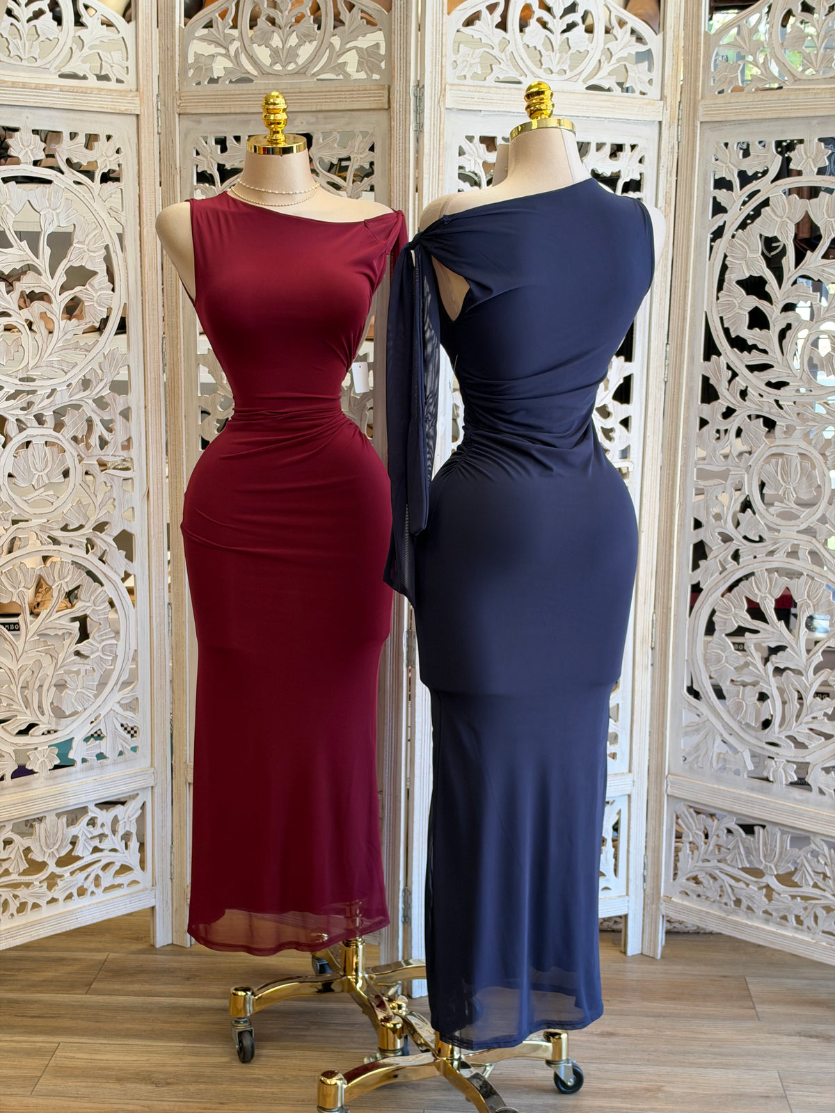 Velvet-Wine Solace Dress- Estira , Stretchy