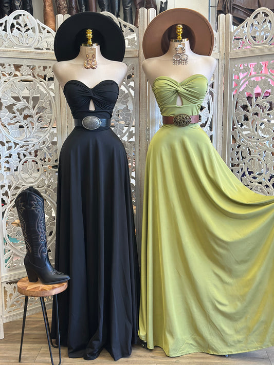 A Line Keyhole Maxi Dress - Estira , Stretchy