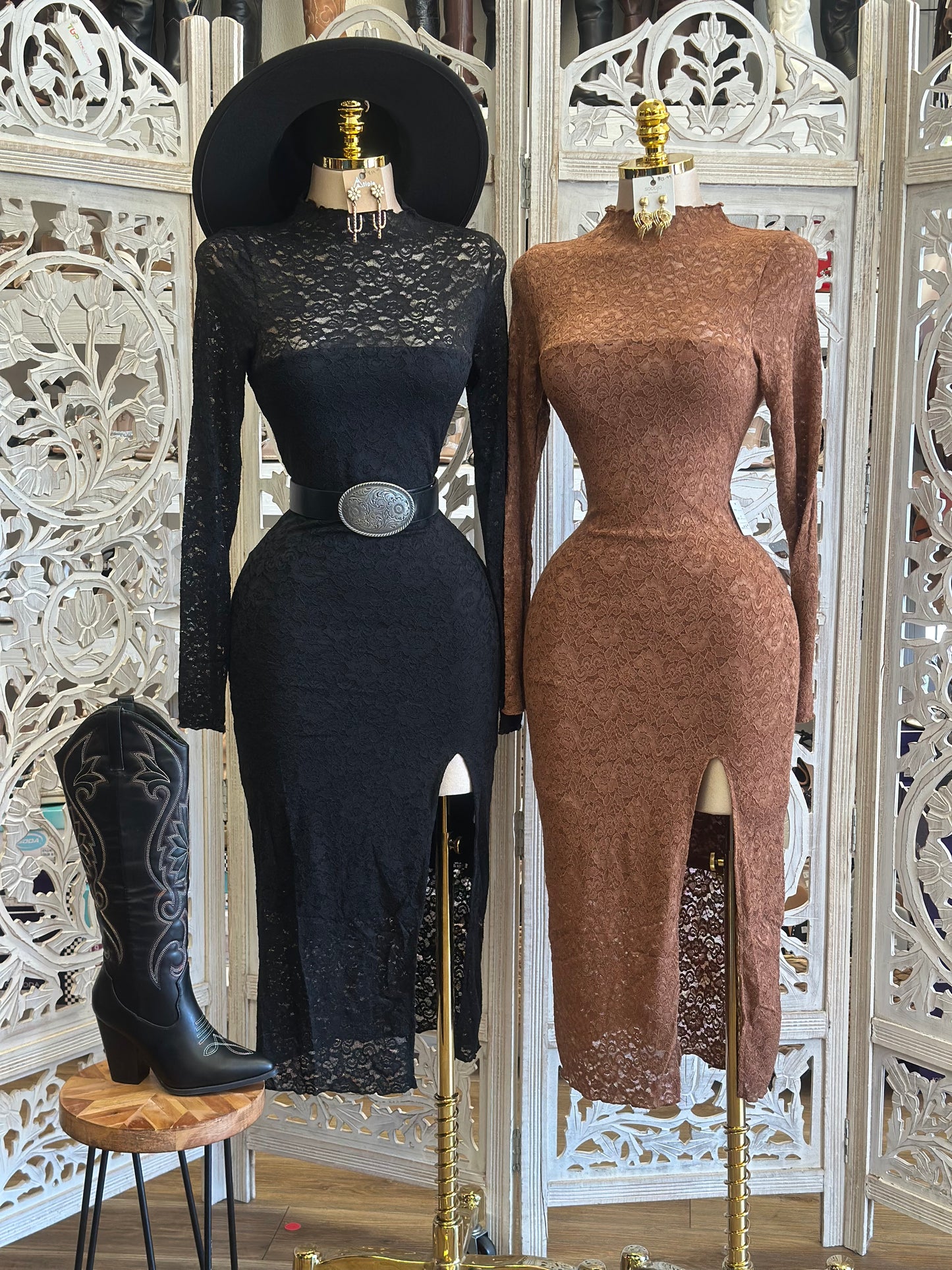 Full Lace Body Con Dress - Estira , Stretchy