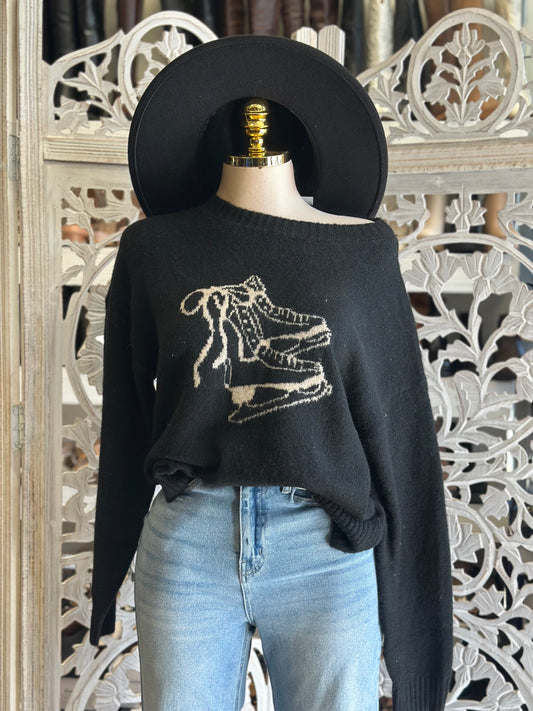 Black Ice Skates Sweater