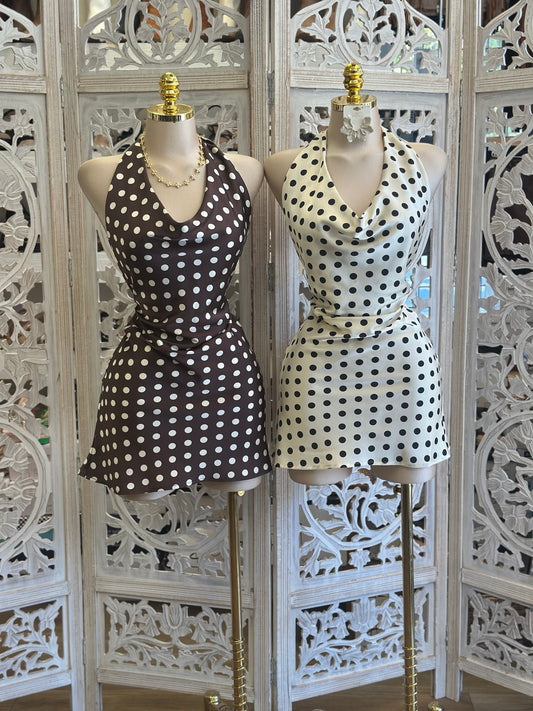 Sheila Polka Mini Dress- Not Stretchy, No Estira