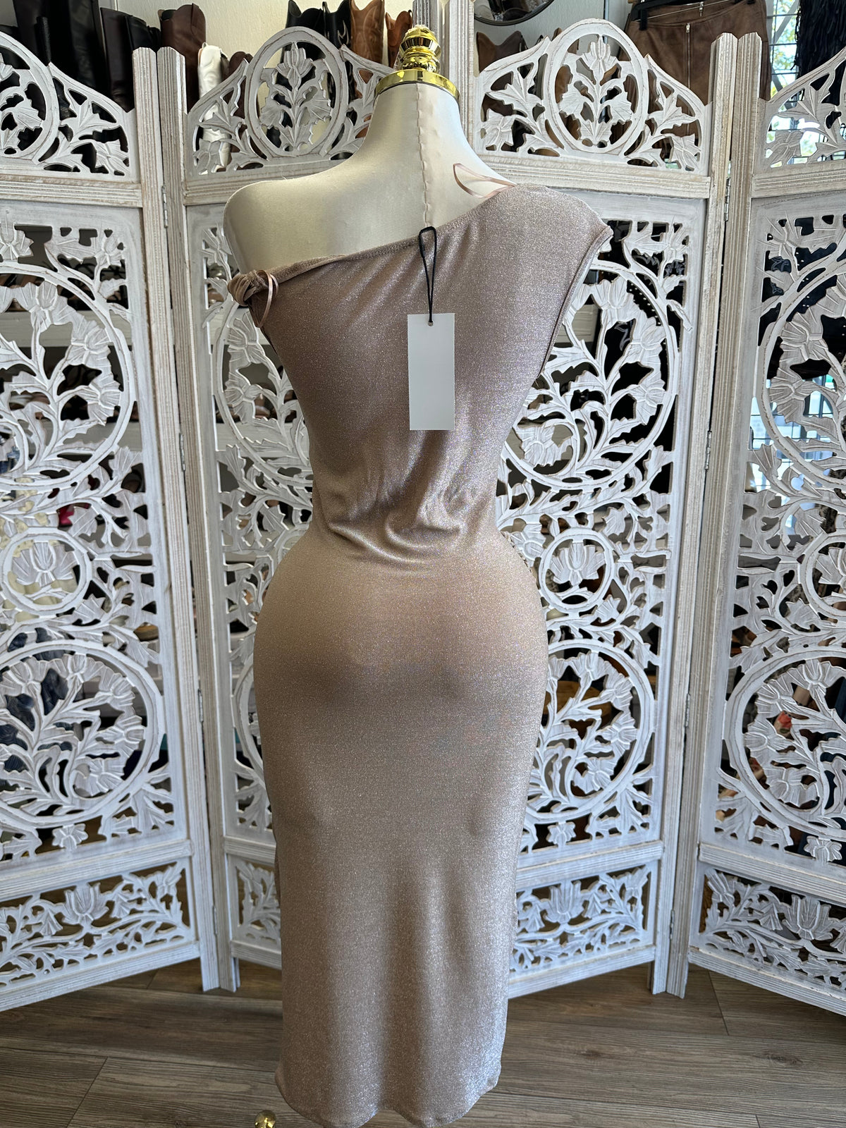 Savannah Sands Draped Midi Dress- Estira, Stretchy