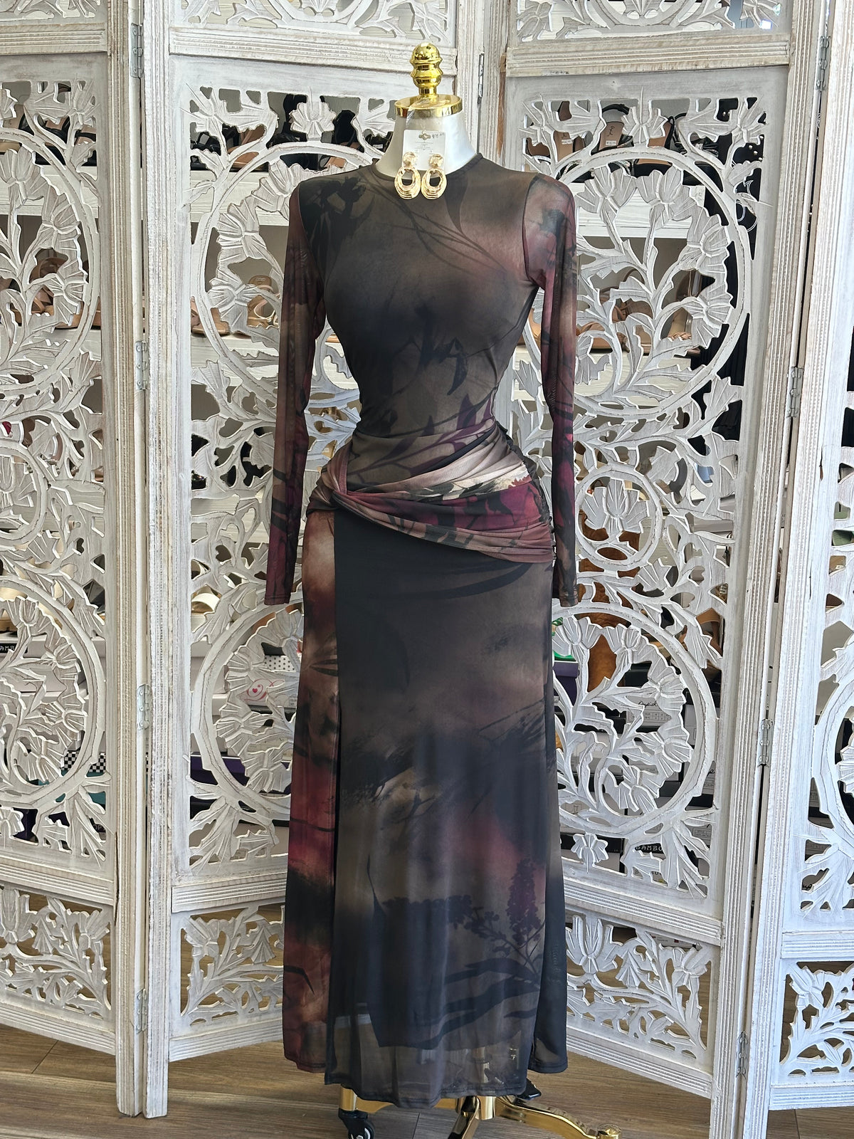 Midnight Gallery Dress- Estira, Stretchy