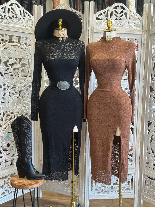 Full Lace Body Con Dress - Estira , Stretchy