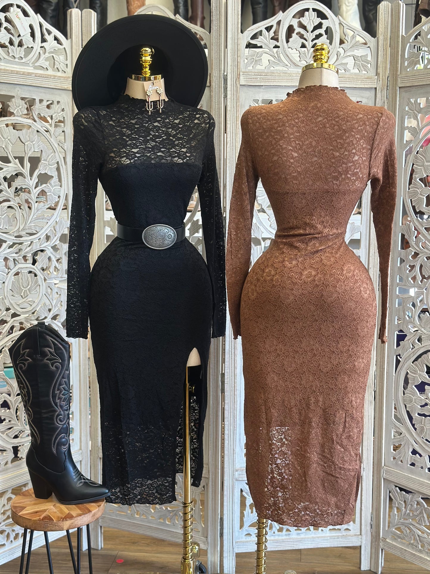 Full Lace Body Con Dress - Estira , Stretchy