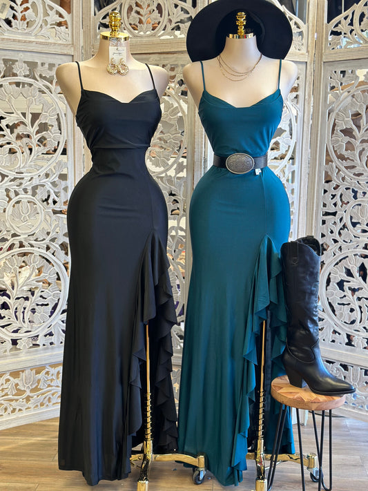 Wrapped Cami Formal Dress- Stretchy,Estira