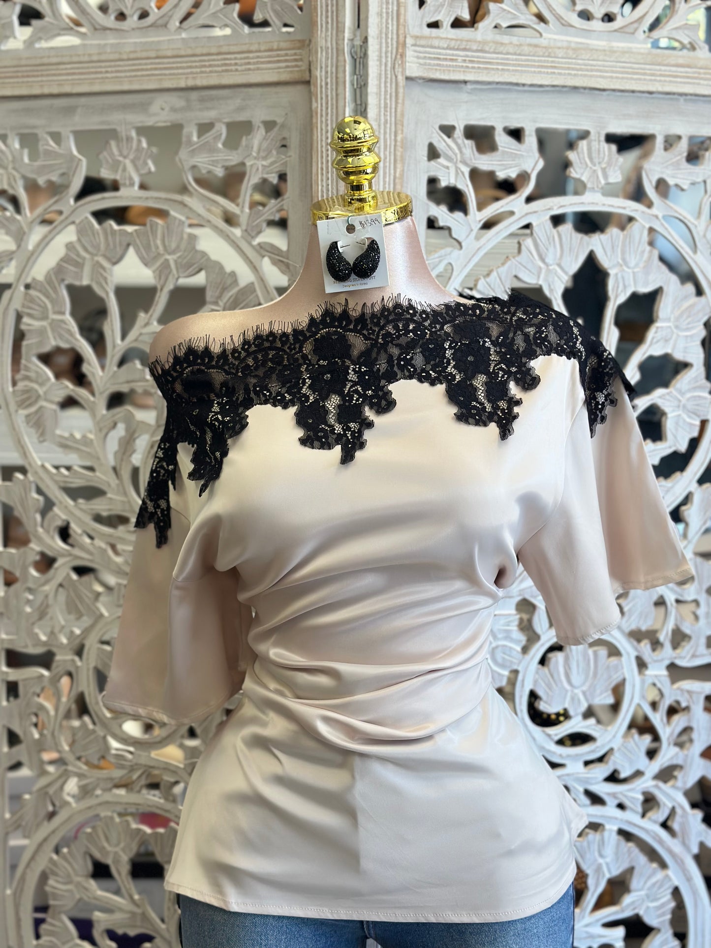 Boatneck Lace Blouse