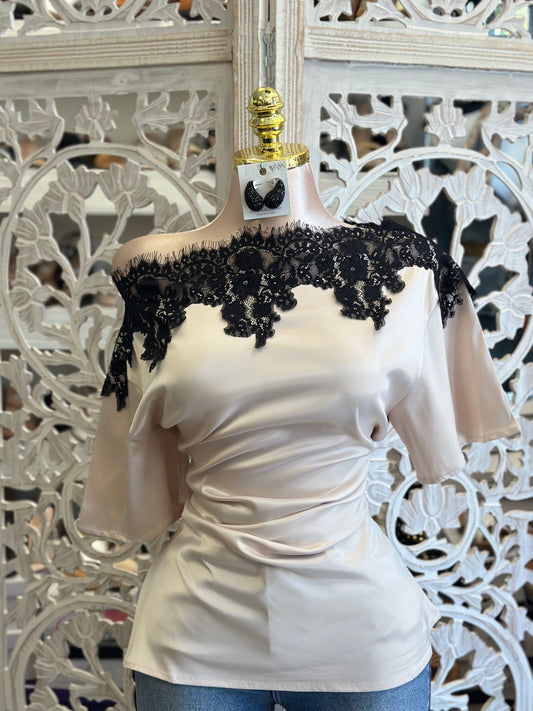 Boatneck Lace Blouse