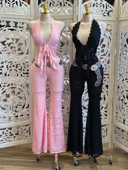 Sexy Lace Panta Set- Estira Poco, Slightly Stretchy