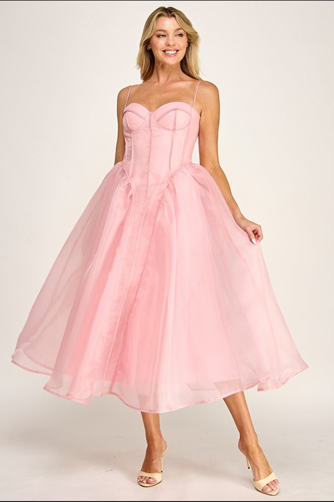 Pink Corset Tulle Dress- No Estira, Not Stretchy