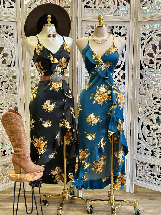 Rose Midi Dress -Not Stretchy,No Estira