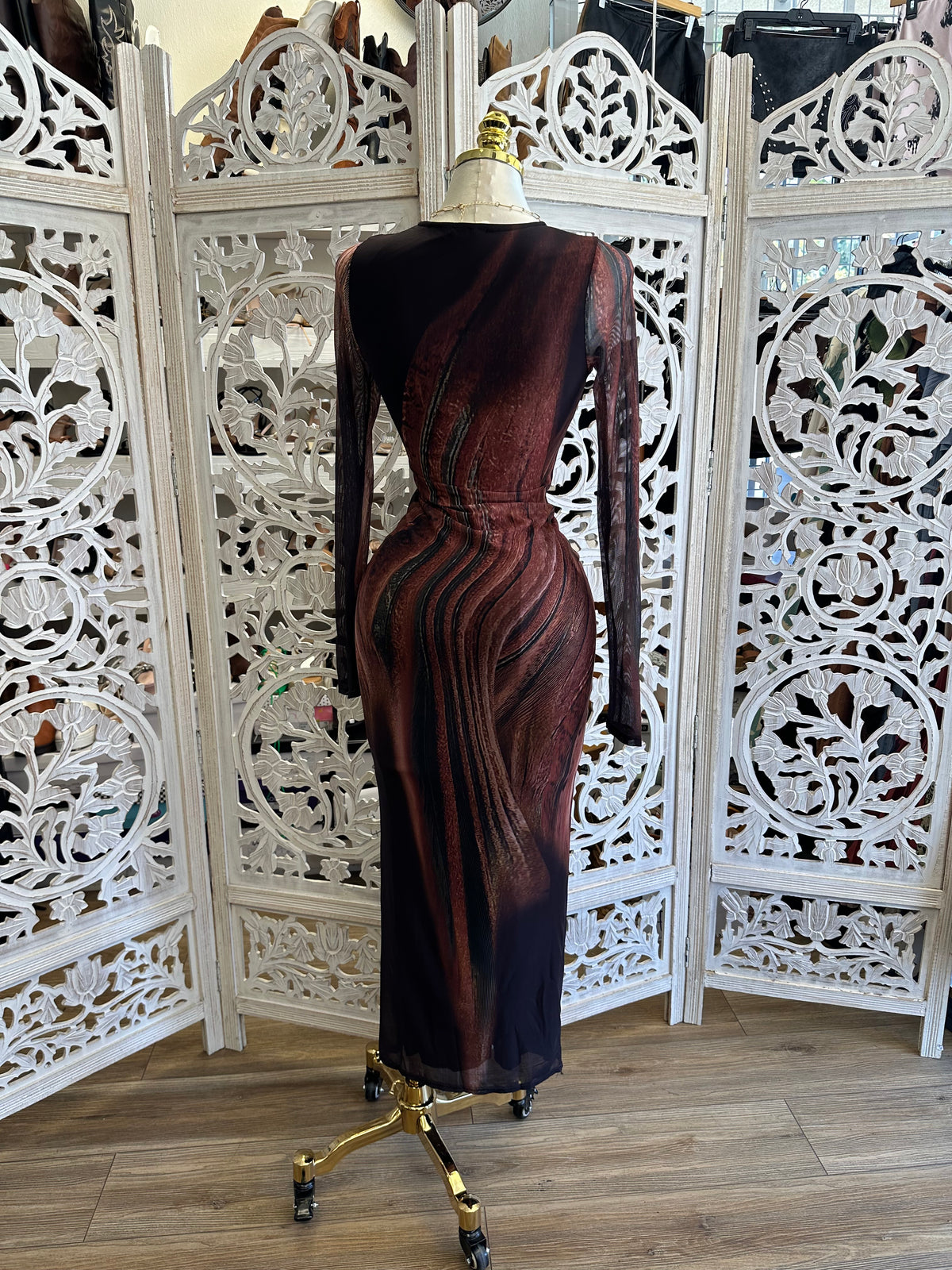 Canyon Marble Midi Dress - Stretchy, Estira