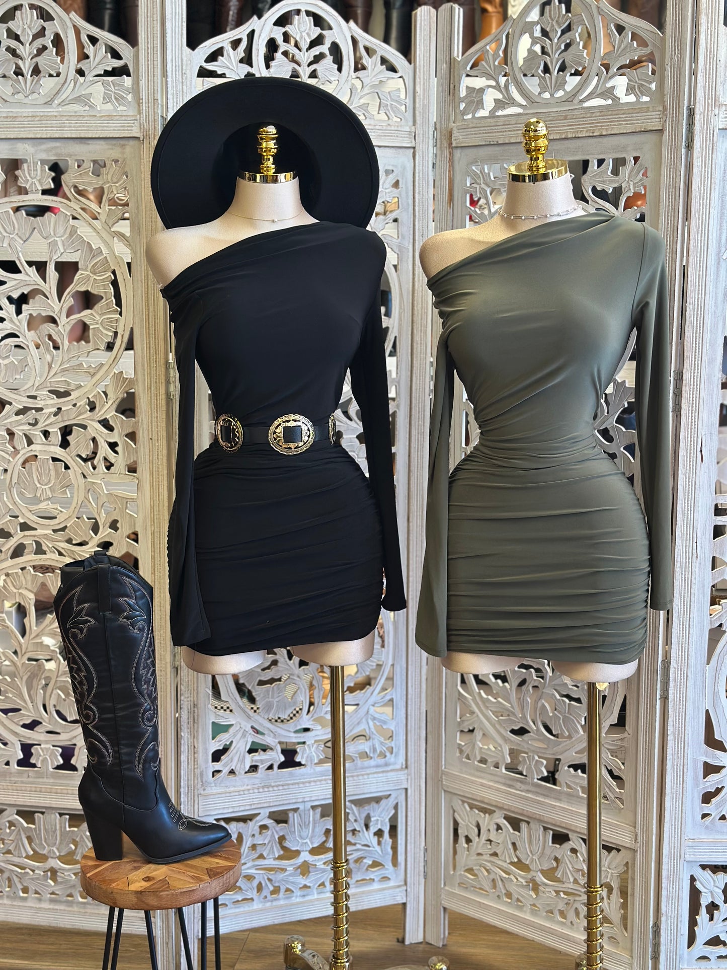 Asymmetrical Mini Dress-Stretchy, Estira