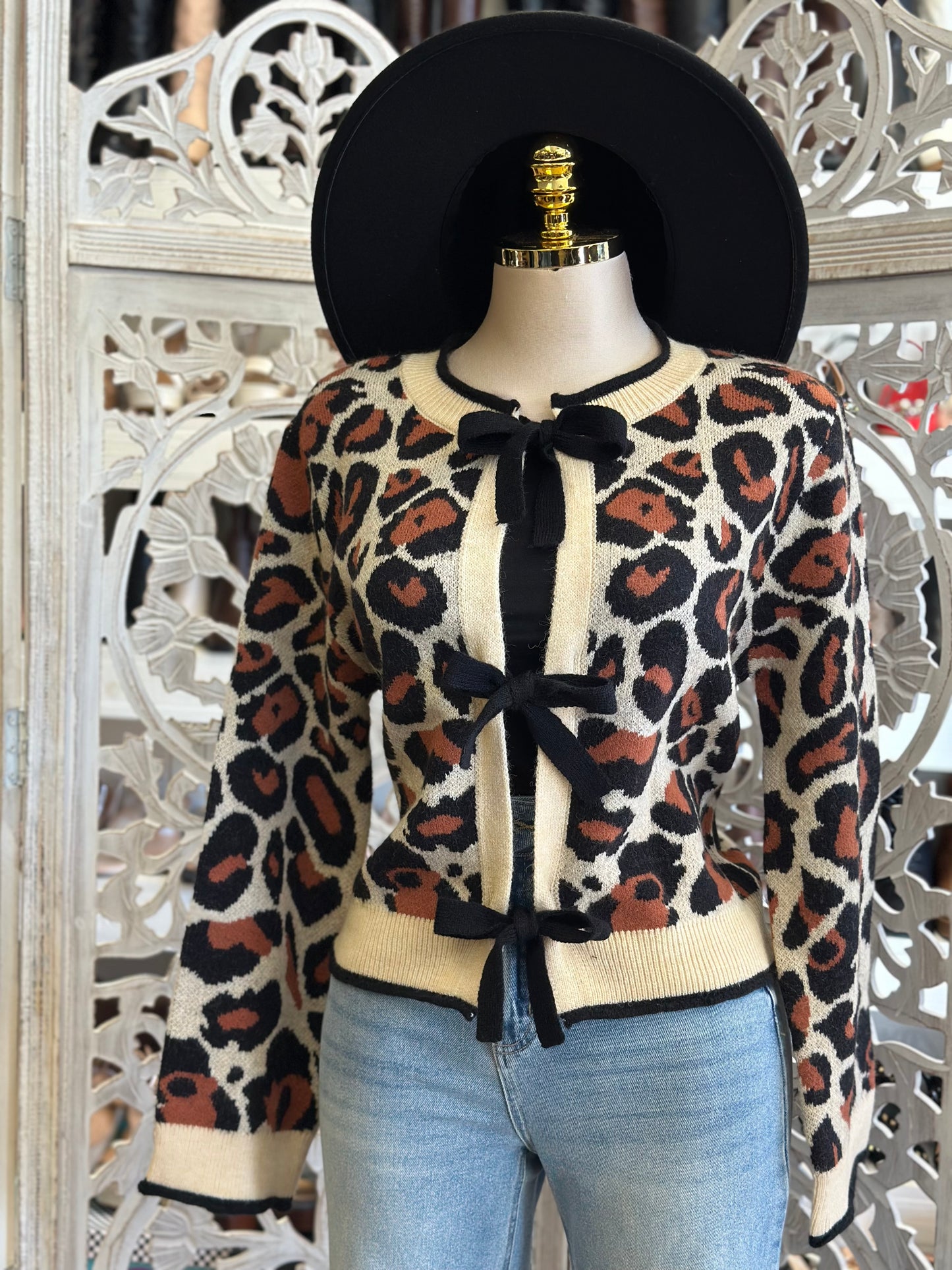 Ribbon Cheetah Sweater