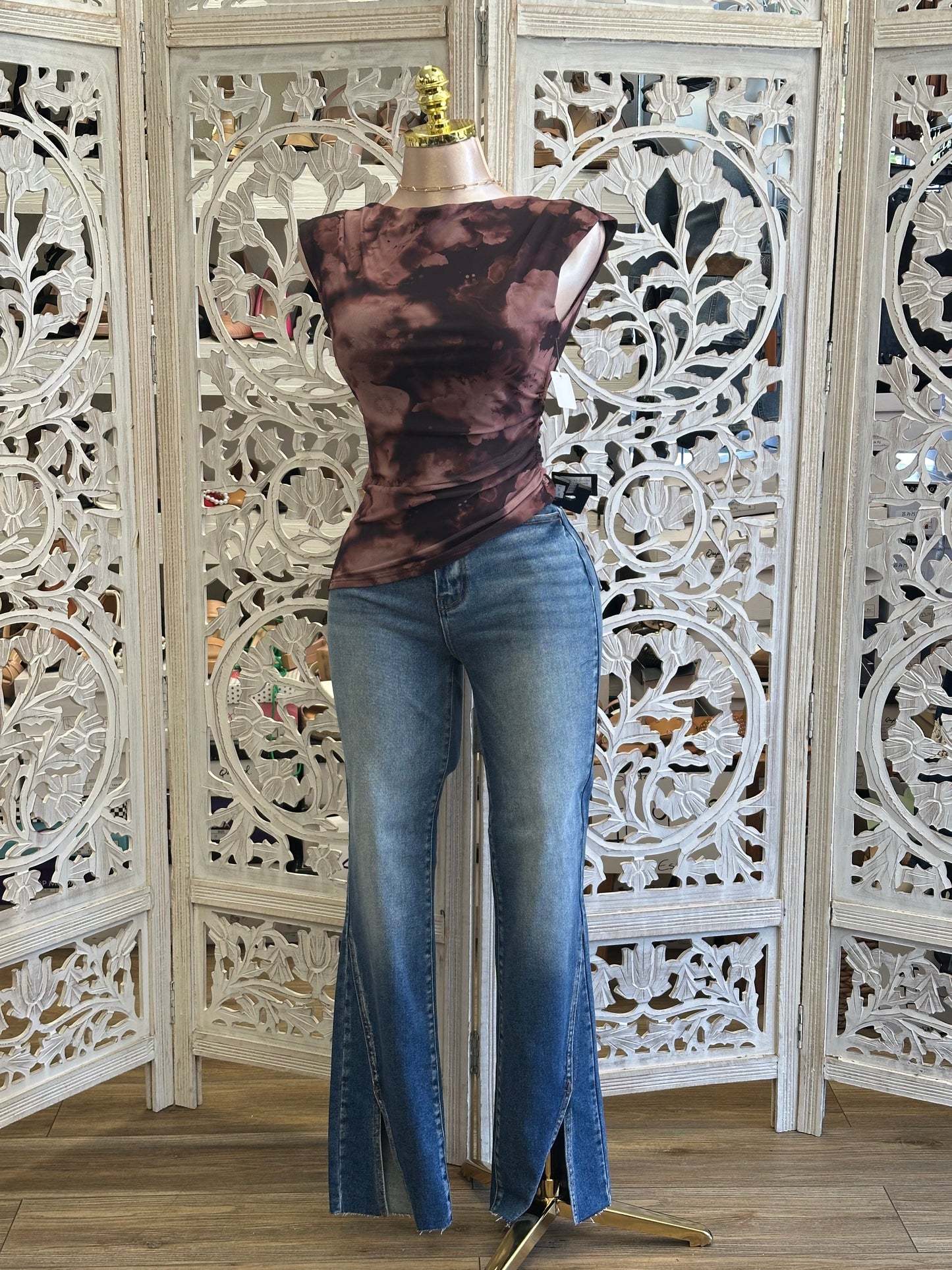 Brushed Floral Blouse