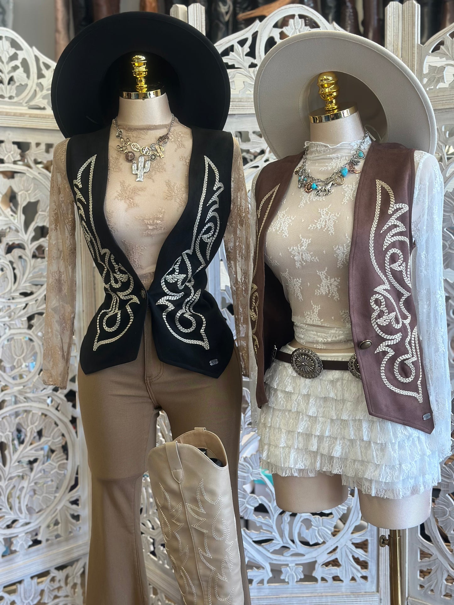 Embroidered Western Vest