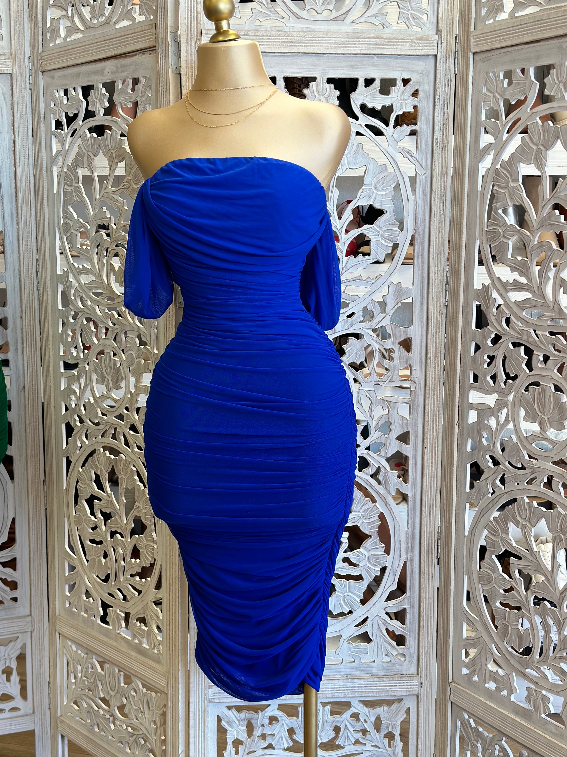 royal blue ruched dress Leely Women Sparkly Royal Blue Short Corset Homecoming Dress with Beading Sweetheart Satin Ruched Tight Cocktail Dress with Slit