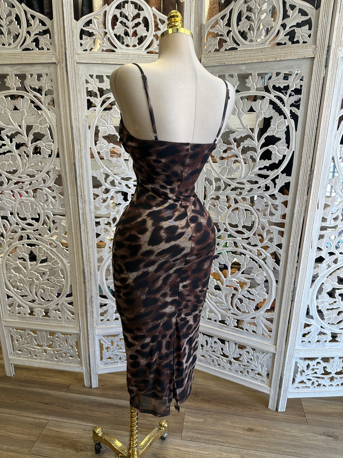 Nexus Leopard Midi Dress- Estira , Stretchy