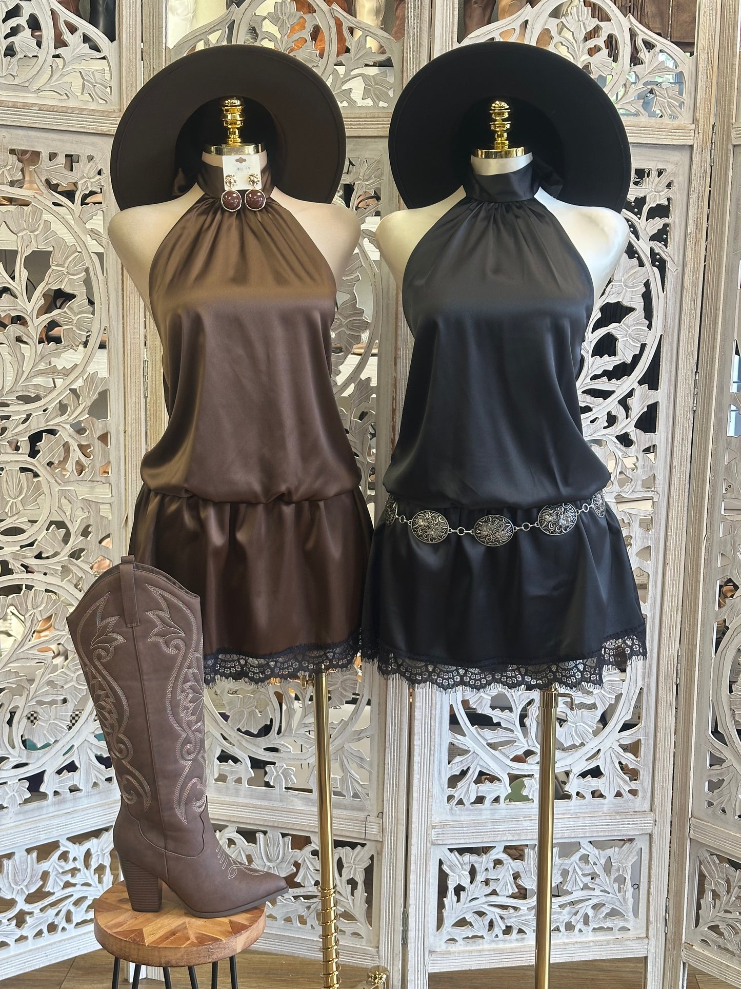 Midnight Line Dance Dress -Stretchy,Estira