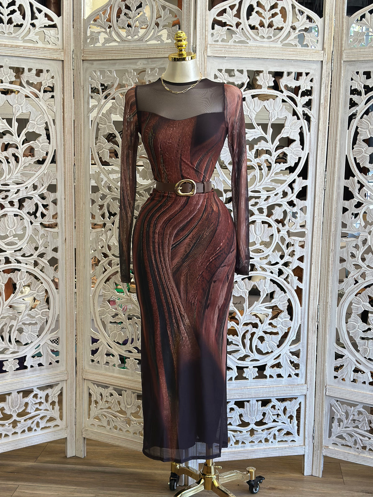 Canyon Marble Midi Dress - Stretchy, Estira