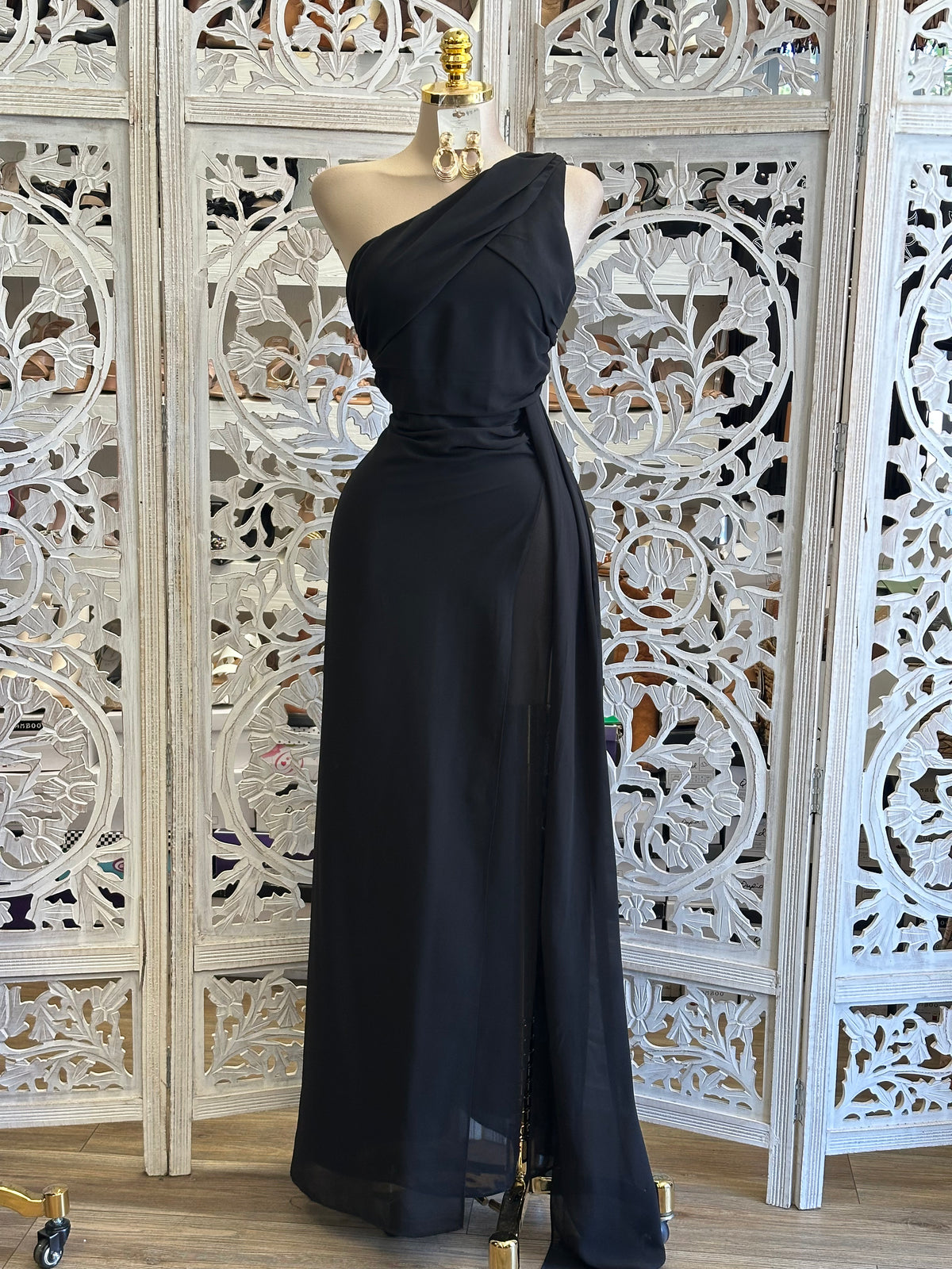 Mayfair Cascade Dress- No Estira, Not Stretchy