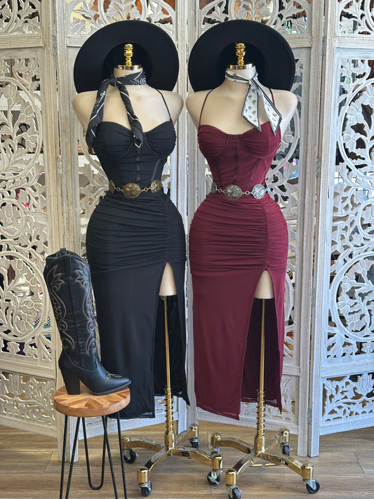Halter Corset Dress-Estira Stretchy