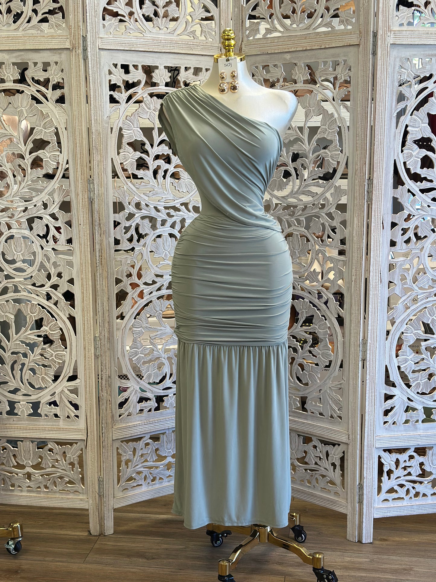 Jaded Wrapped Dress - Estira, Stretchy