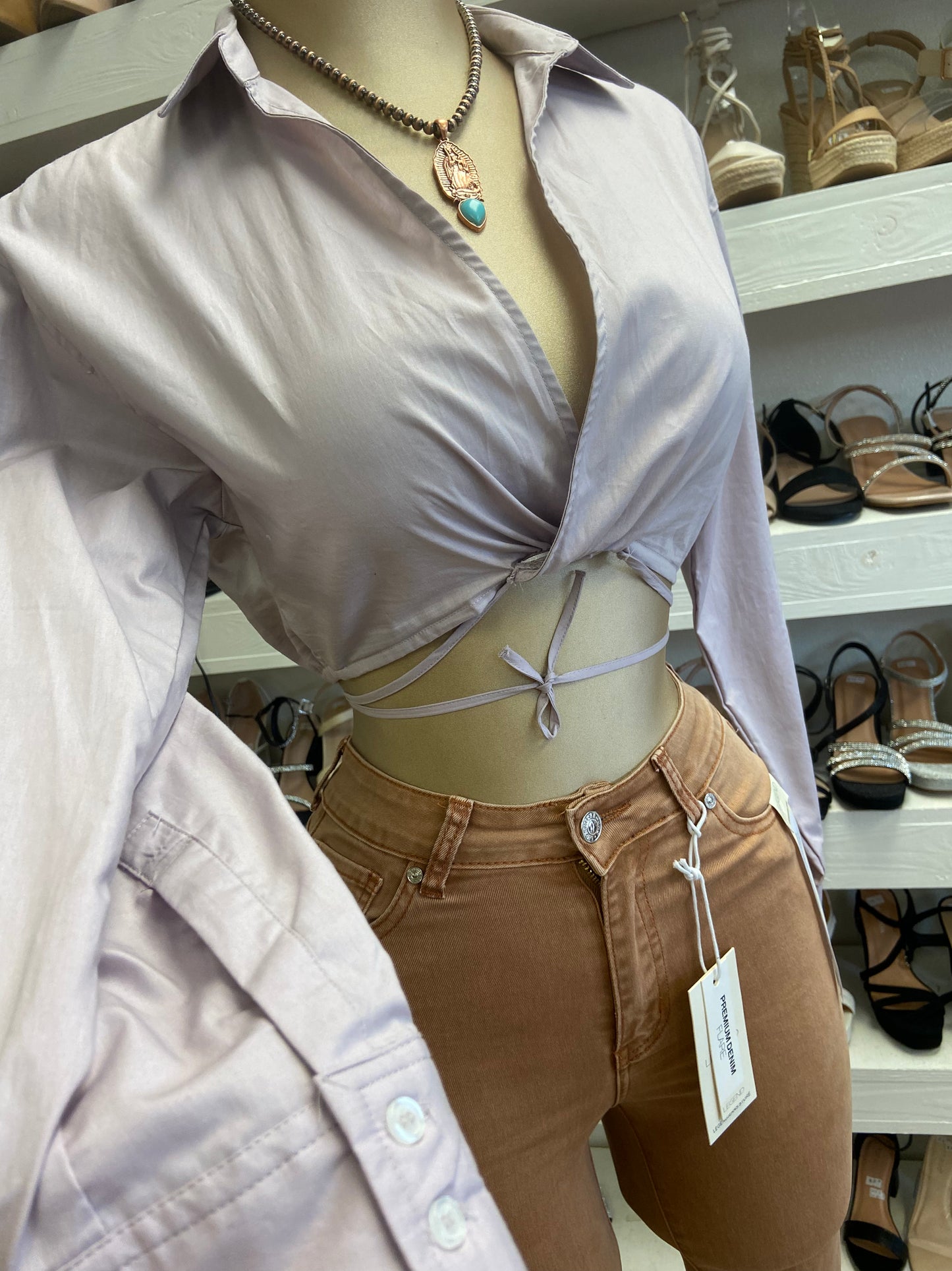 Lilac Wrapped Crop Top