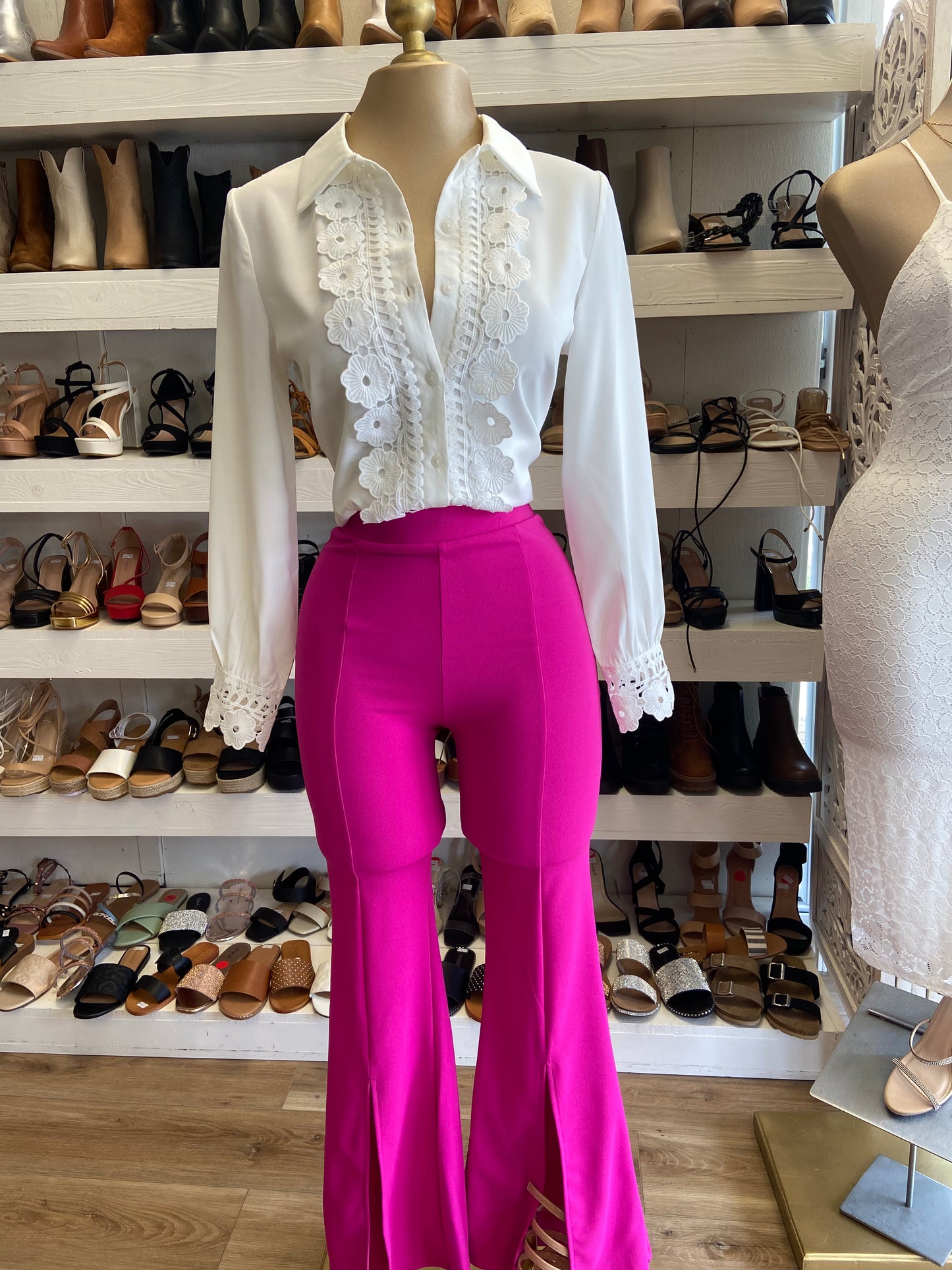 Lace Button Top