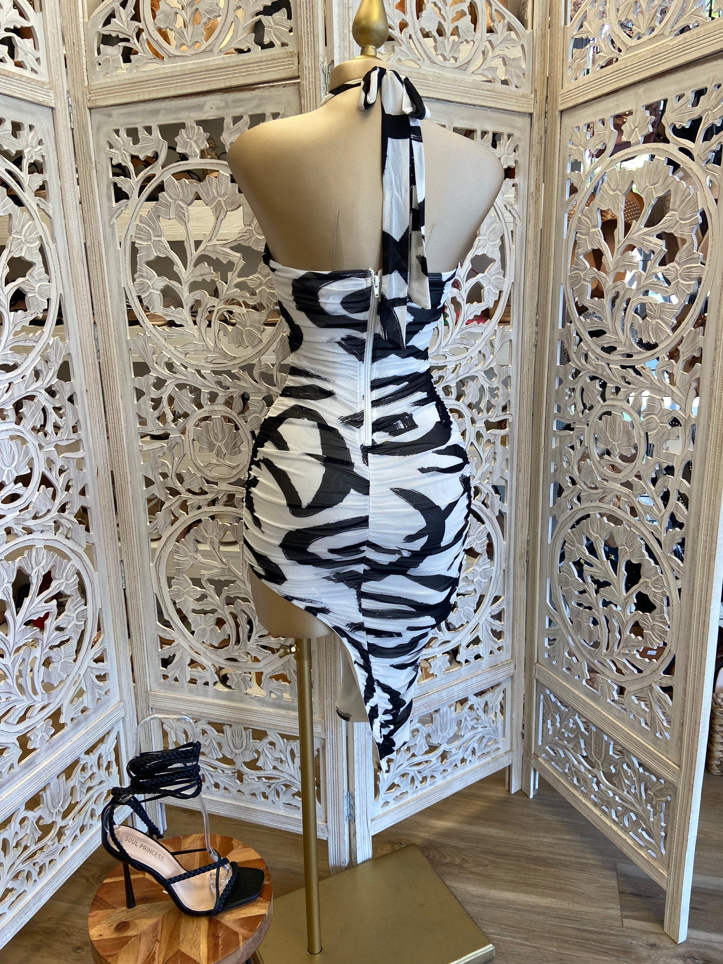 Black and White Abstract Dress