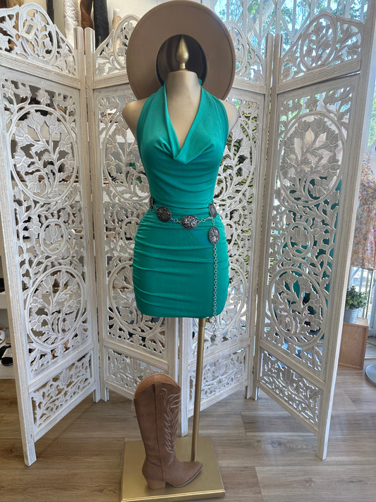 Cowl Neck Mini Dress